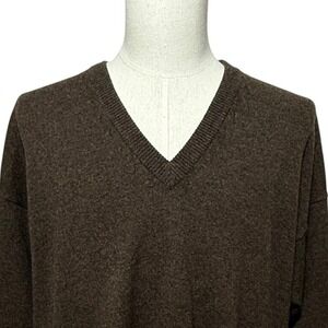 Vintage Pendleton Sweater Mens XXL Brown V-Neck Virgin Lambswool Pullover USA